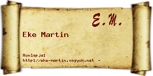 Eke Martin névjegykártya